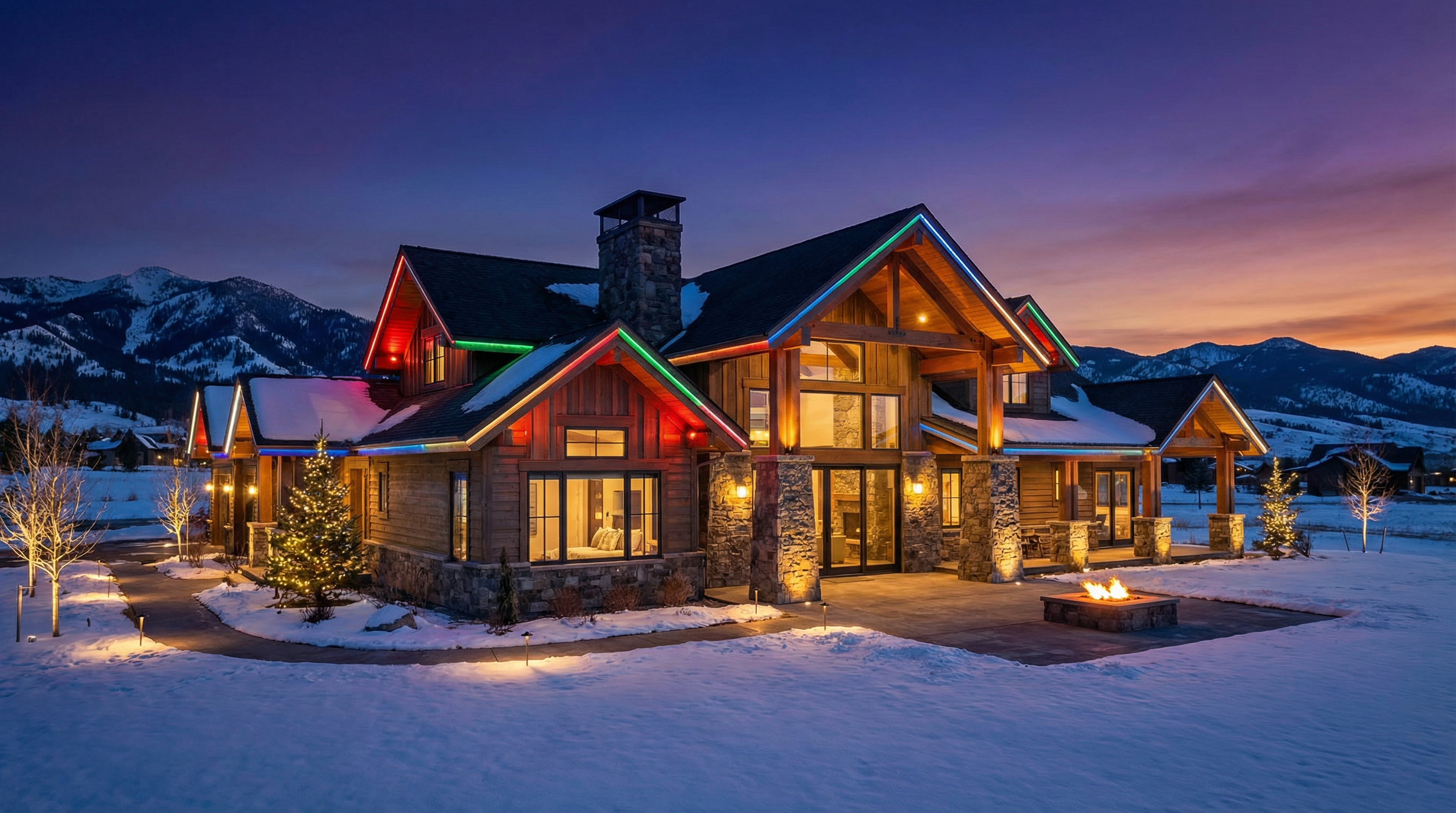 Beautiful home with permanent lighting